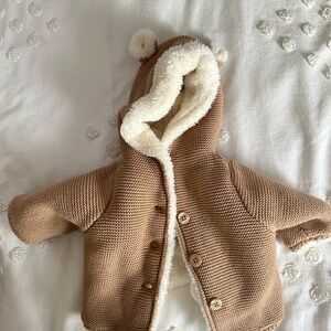 Baby Gap Cozy Tan Knit Baby Hoodie